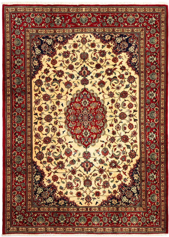 Detail image of 6' 10 x 9' 7 Hand Knotted Qom Persian Rug