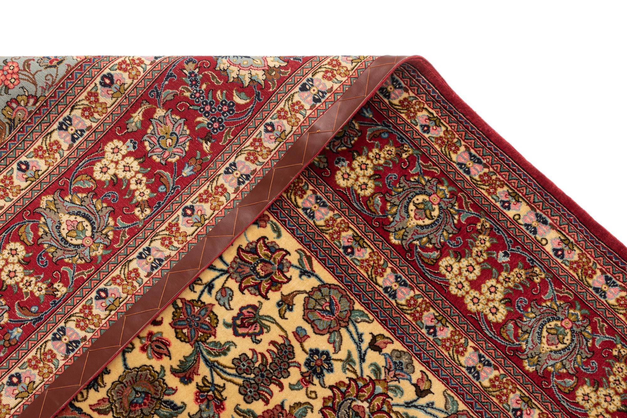 6' 7 x 10' 2 Hand Knotted Qom Persian Rug