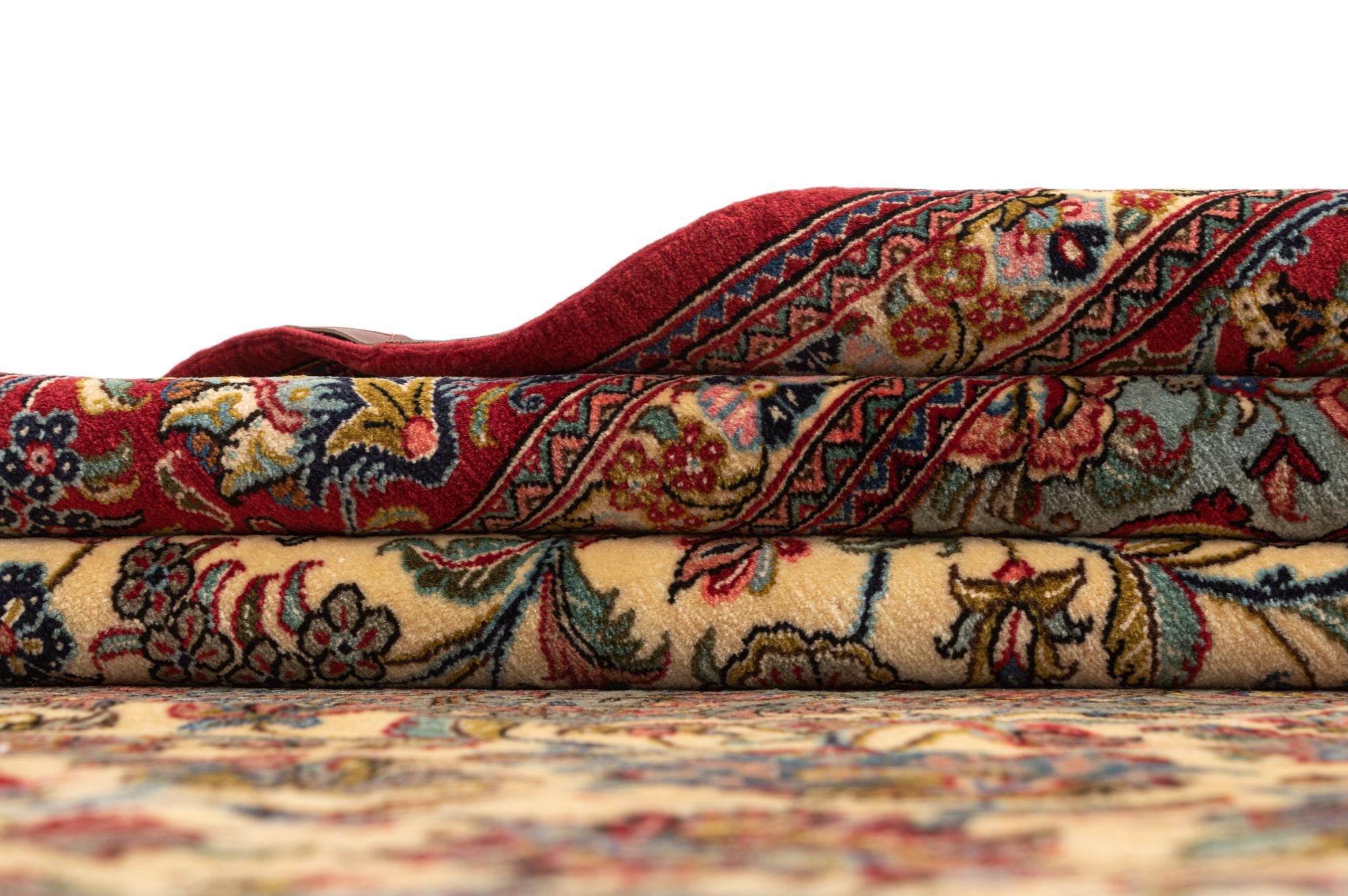 6' 7 x 10' 2 Hand Knotted Qom Persian Rug