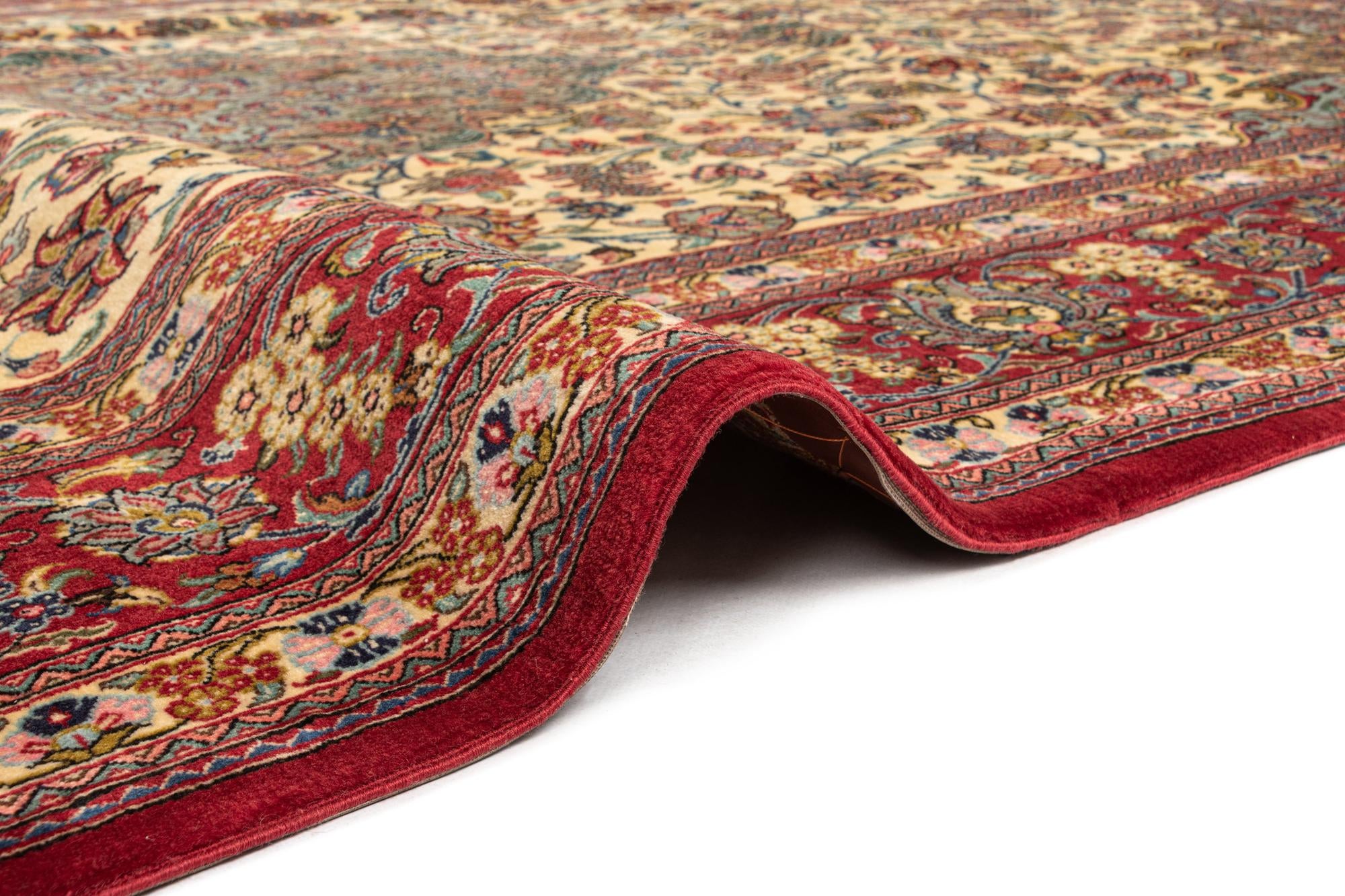 6' 7 x 10' 2 Hand Knotted Qom Persian Rug