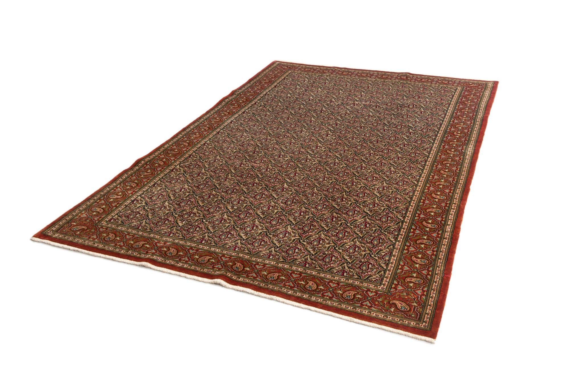6' 4 x 9' 5 Hand Knotted Qom Persian Rug