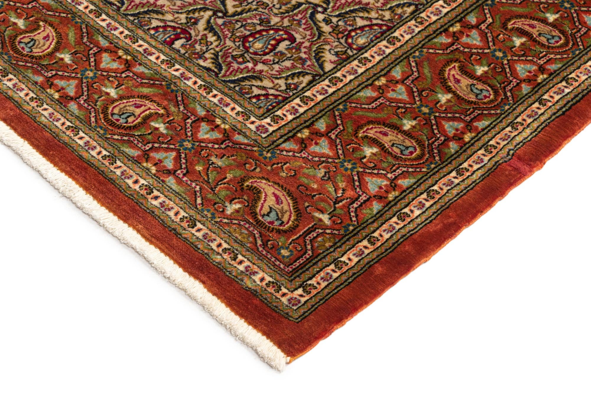6' 4 x 9' 5 Hand Knotted Qom Persian Rug