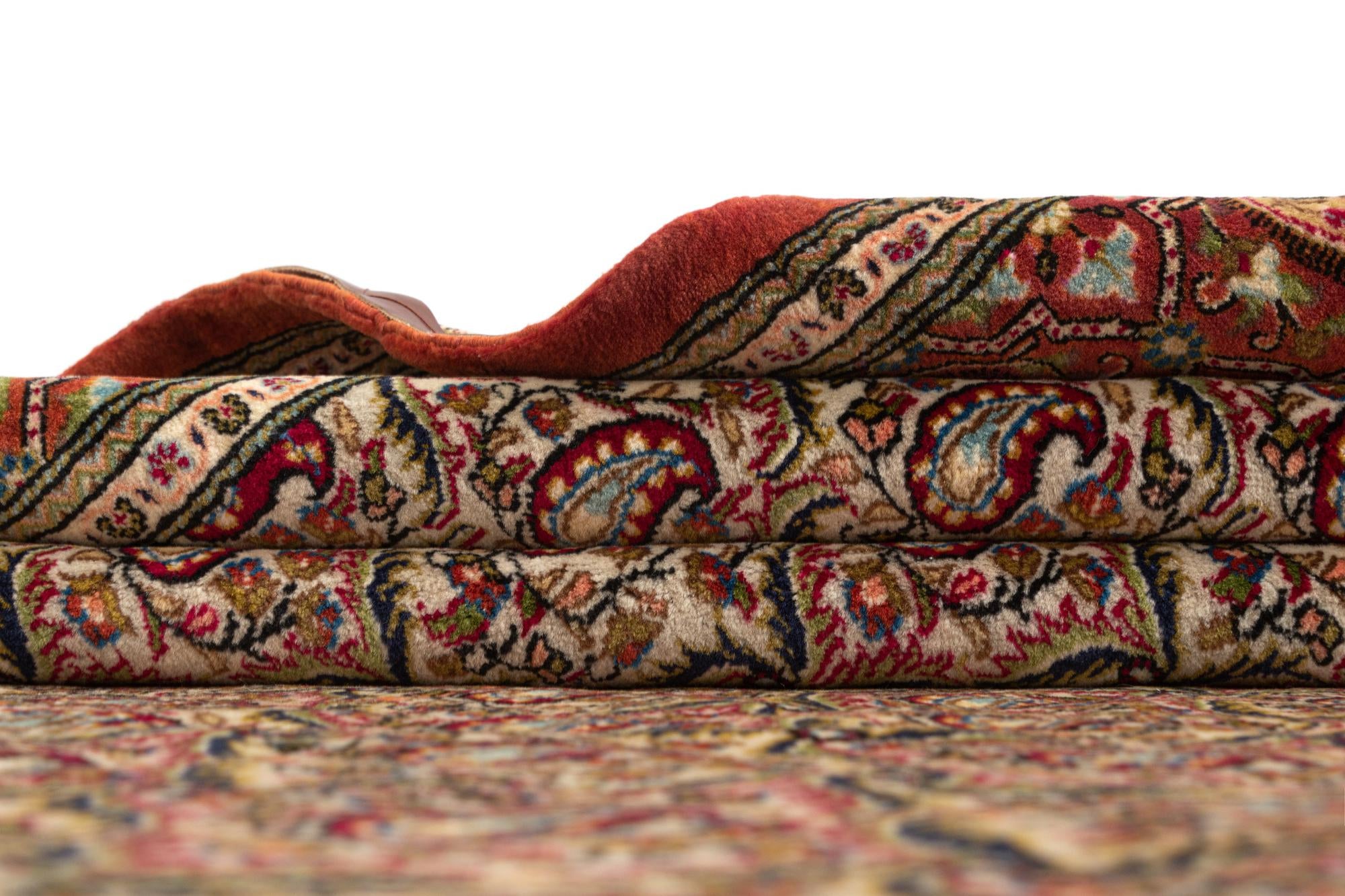 6' 4 x 9' 5 Hand Knotted Qom Persian Rug