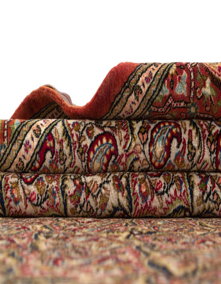 Detail image of 6' 4 x 9' 5  Hand Knotted Qom Persian Rug