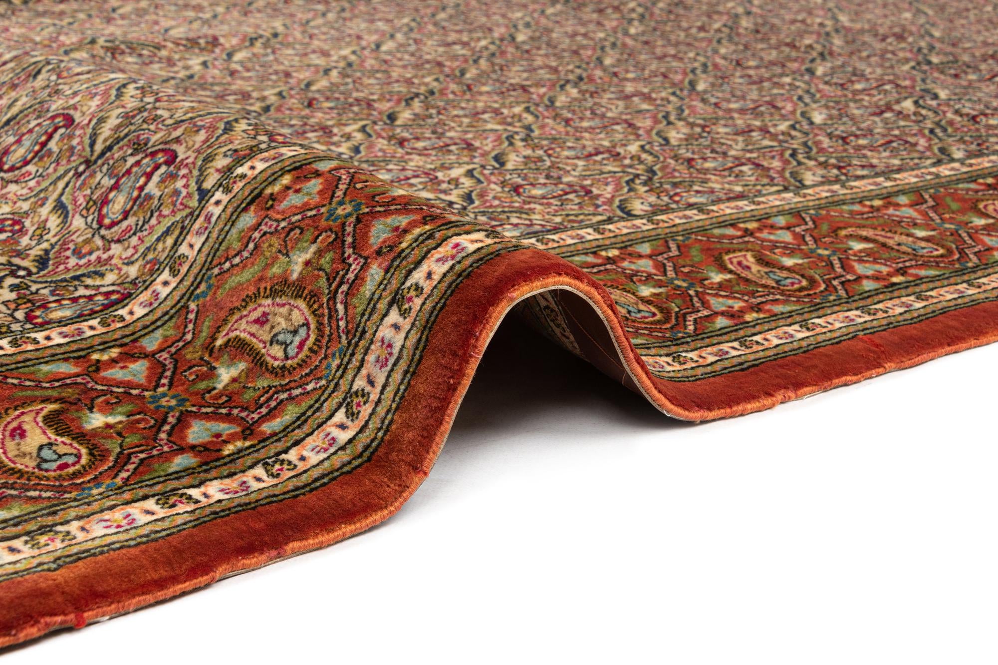 6' 4 x 9' 5 Hand Knotted Qom Persian Rug