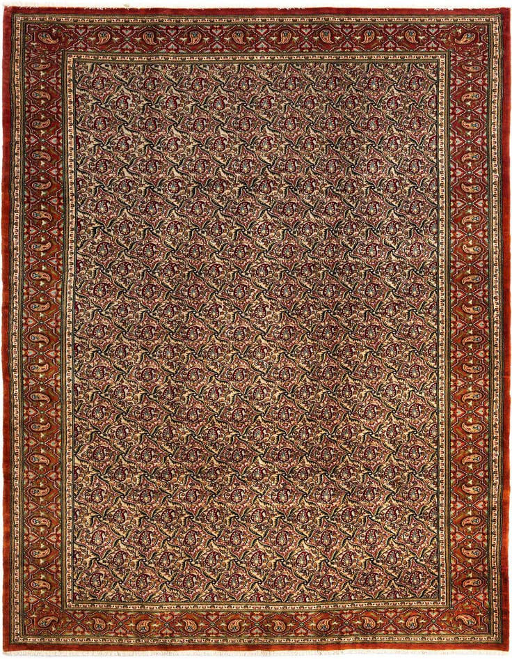 Detail image of 6' 4 x 9' 5 Hand Knotted Qom Persian Rug