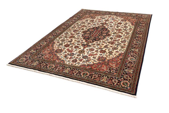 6' 8 x 9' 7 Hand Knotted Qom Persian Rug