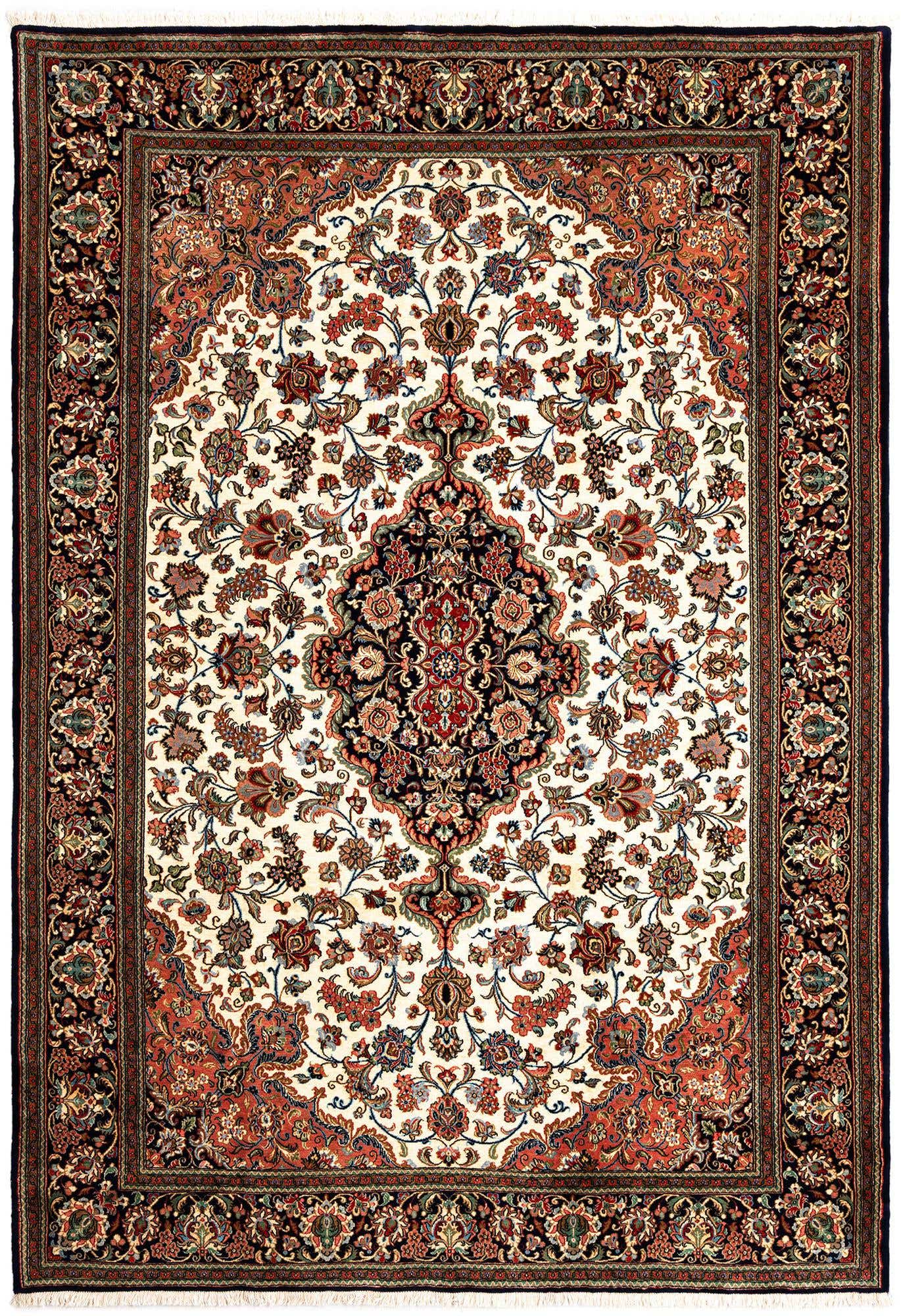 6' 8 x 9' 7 Hand Knotted Qom Persian Rug