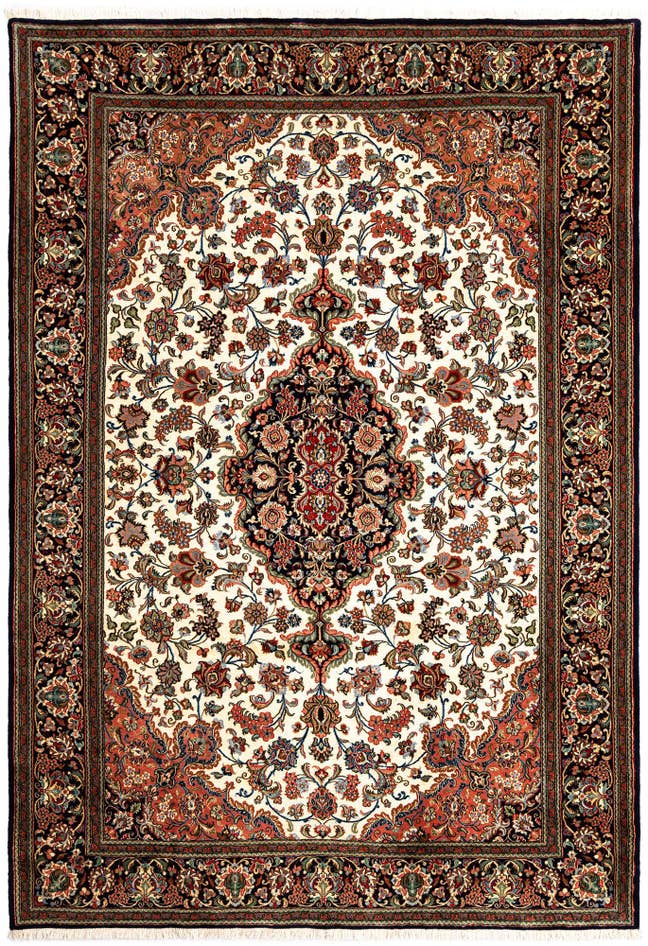 Detail image of 6' 8 x 9' 7 Hand Knotted Qom Persian Rug