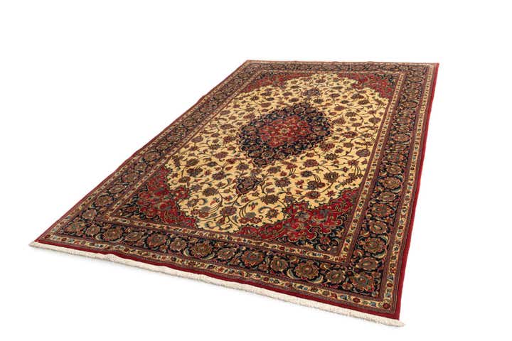 6' 8 x 10' 3 Hand Knotted Qom Persian Rug