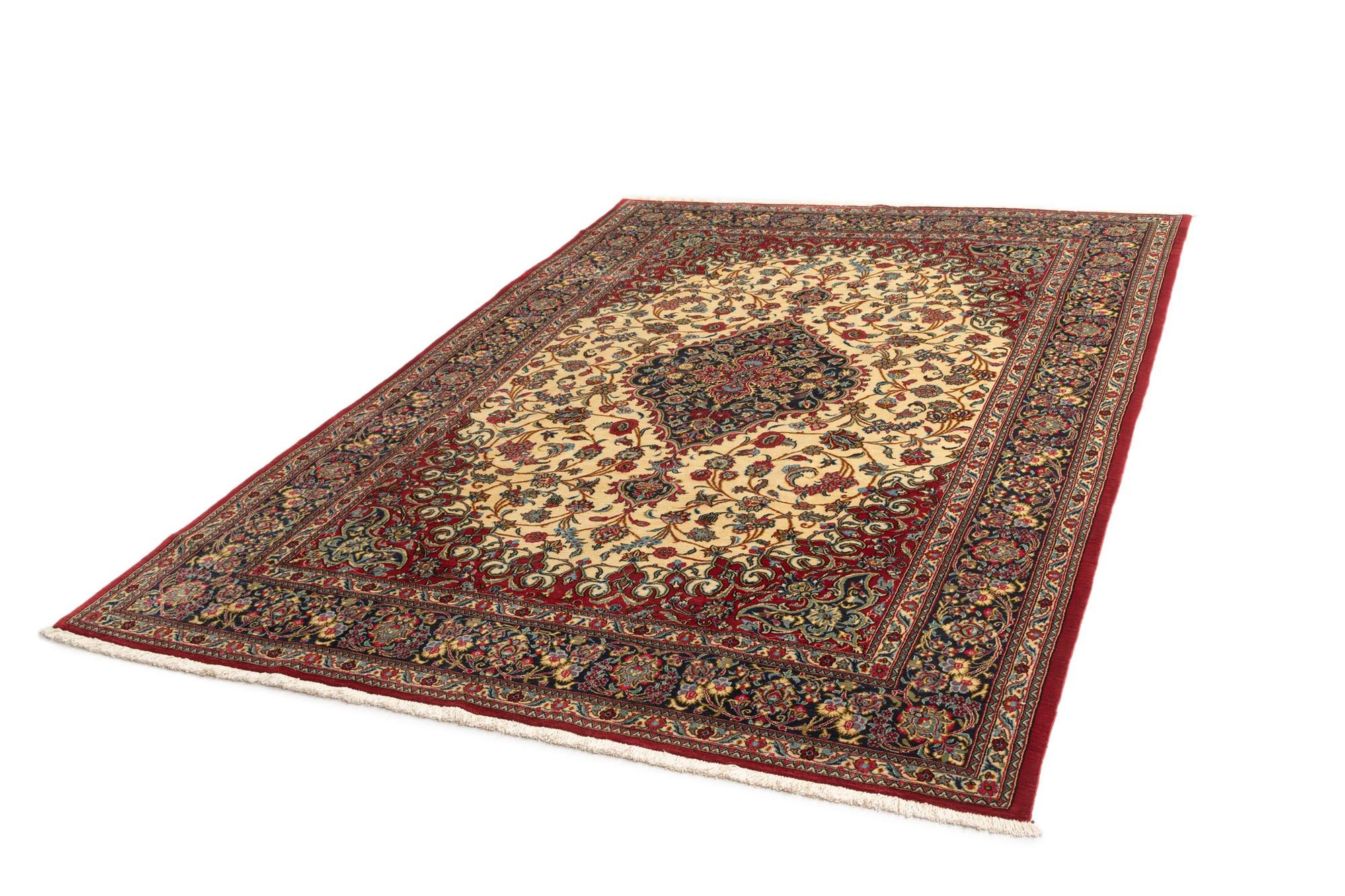 6' 8 x 9' 6 Hand Knotted Qom Persian Rug