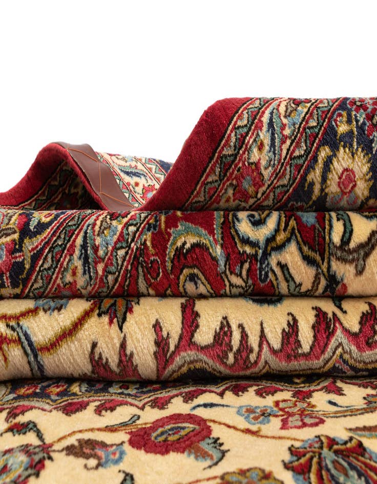 Detail image of 6' 8 x 9' 6  Hand Knotted Qom Persian Rug