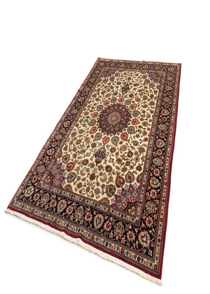 6' 9 x 9' 11 Hand Knotted Qom Persian Rug