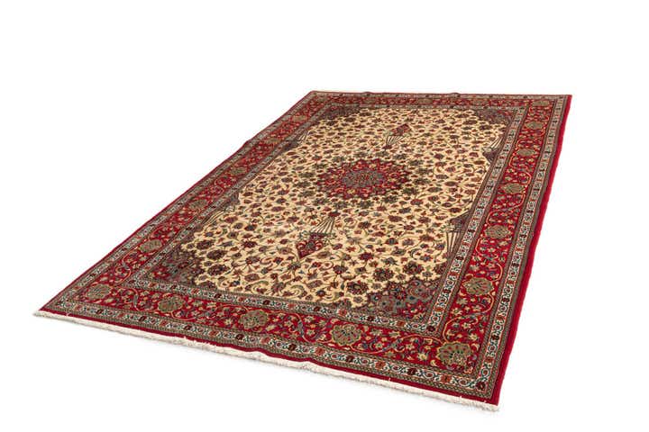 6' 8 x 9' 11 Hand Knotted Qom Persian Rug