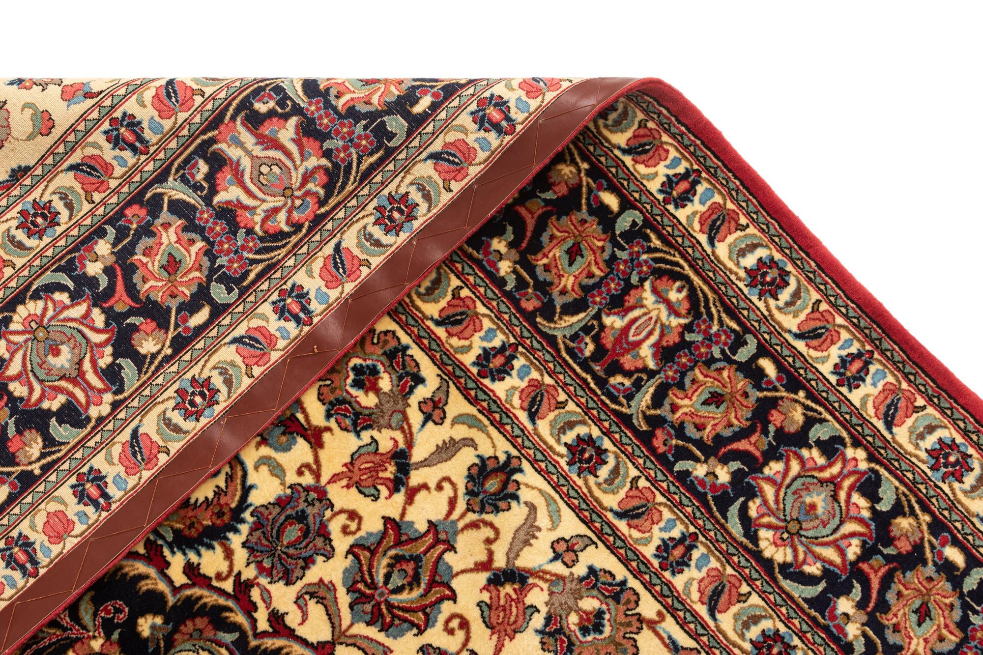 6' 7 x 9' 10 Hand Knotted Qom Persian Rug