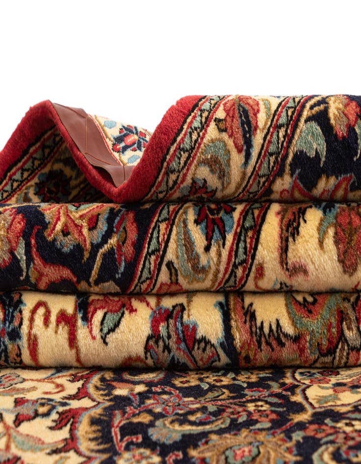 Detail image of 6' 7 x 9' 10  Hand Knotted Qom Persian Rug