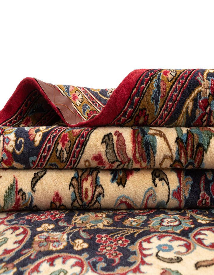 Detail image of 6' 8 x 10'  Hand Knotted Qom Persian Rug