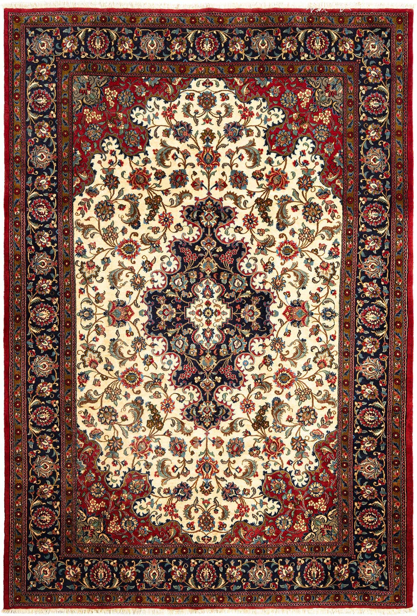 6' 8 x 10' Hand Knotted Qom Persian Rug