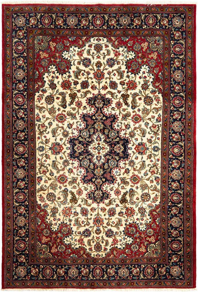 6' 8 x 10' Hand Knotted Qom Persian Rug