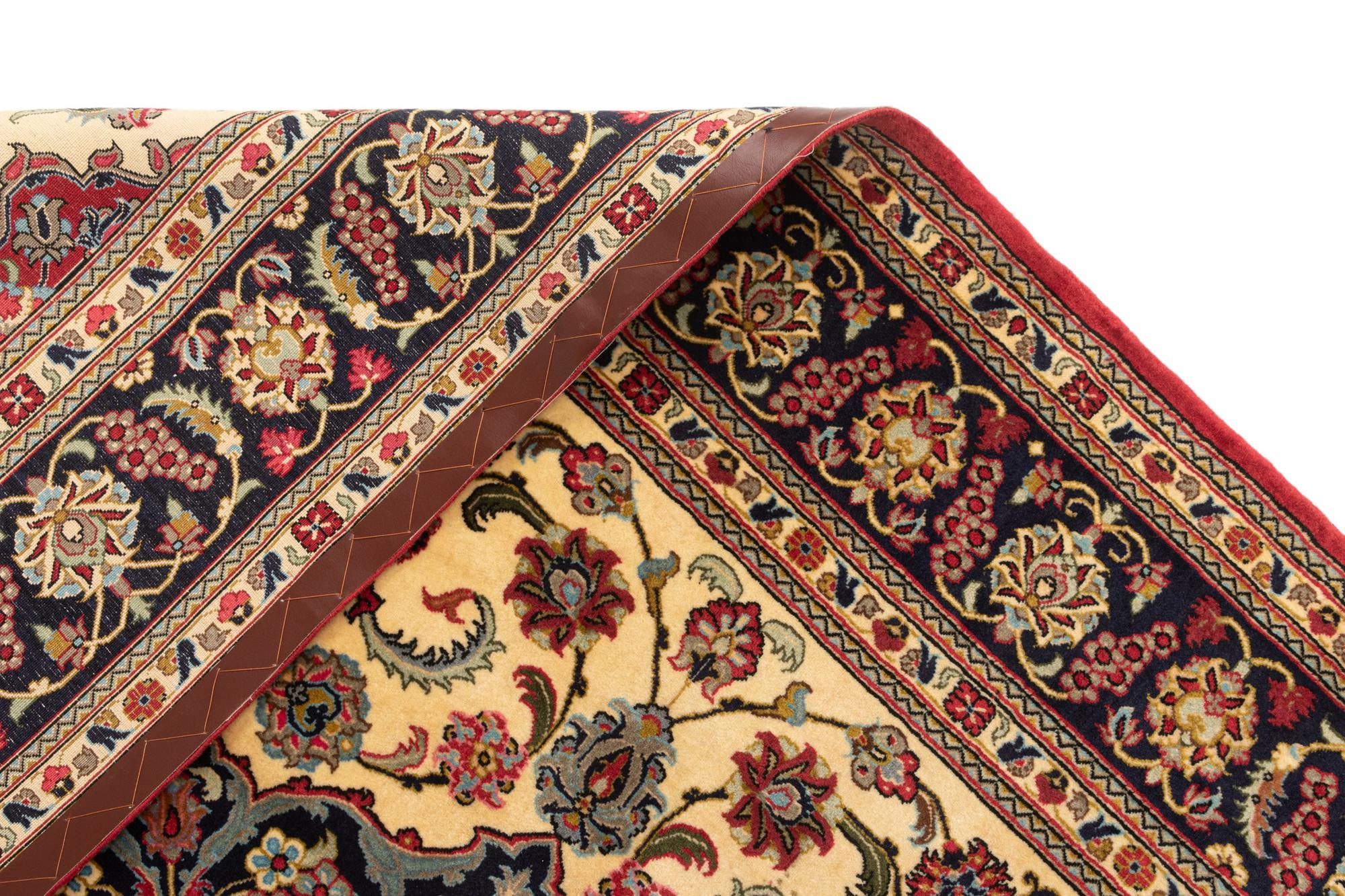 6' 7 x 10' Hand Knotted Qom Persian Rug