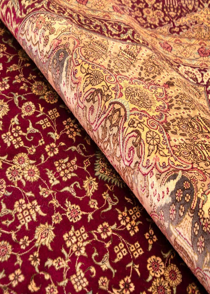 9' 8 x 12' 10 Hand Knotted Qom Silk Persian Rug