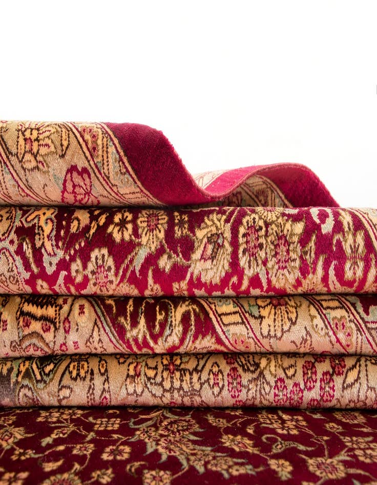 Detail image of 9' 8 x 12' 10 Hand Knotted Qom Silk Persian Rug