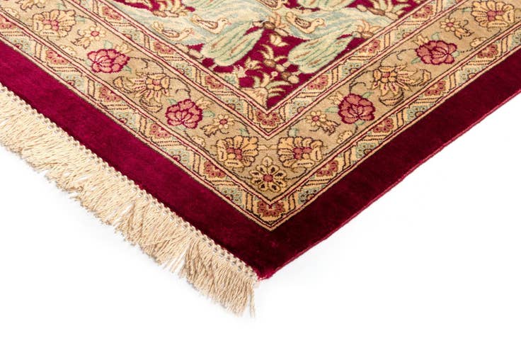Detail image of 9' 8 x 12' 10 Hand Knotted Qom Silk Persian Rug