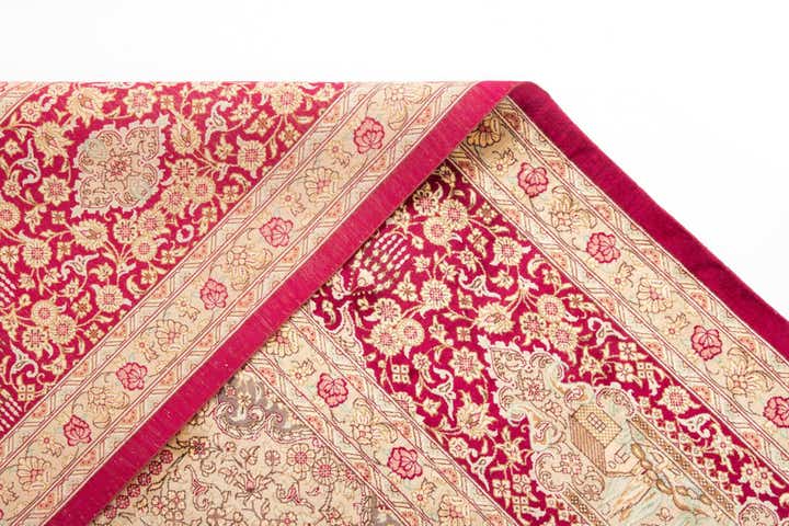 9' 8 x 12' 10 Hand Knotted Qom Silk Persian Rug