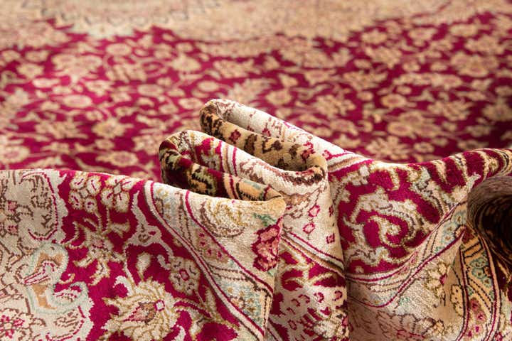 9' 8 x 12' 10 Hand Knotted Qom Silk Persian Rug