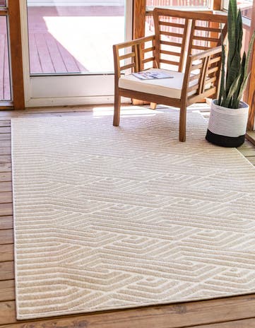 Beige Easy-Clean Sabrina Soto Hudson Indoor / Outdoor Rug