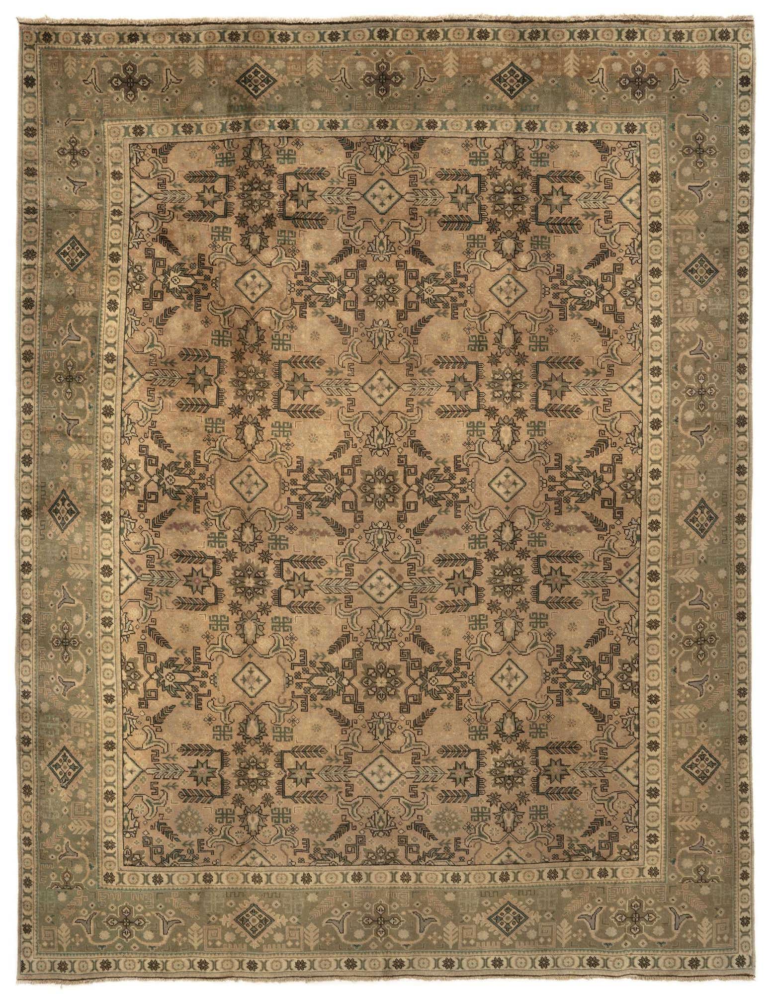 9' 8 x 12' 8 Hand Knotted Sarough Persian Wool Rug