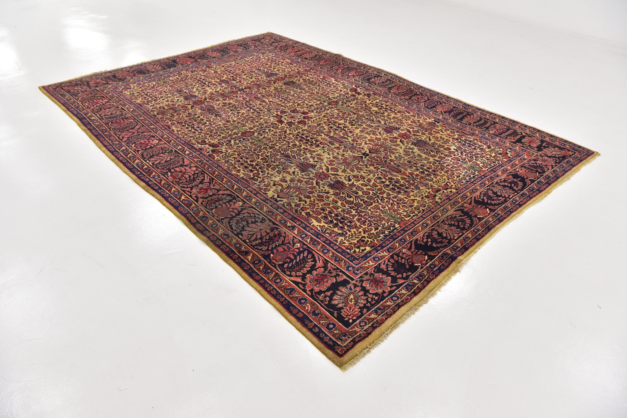 7' 5 x 10' 5 Hand Knotted Sarough Persian Wool Rug