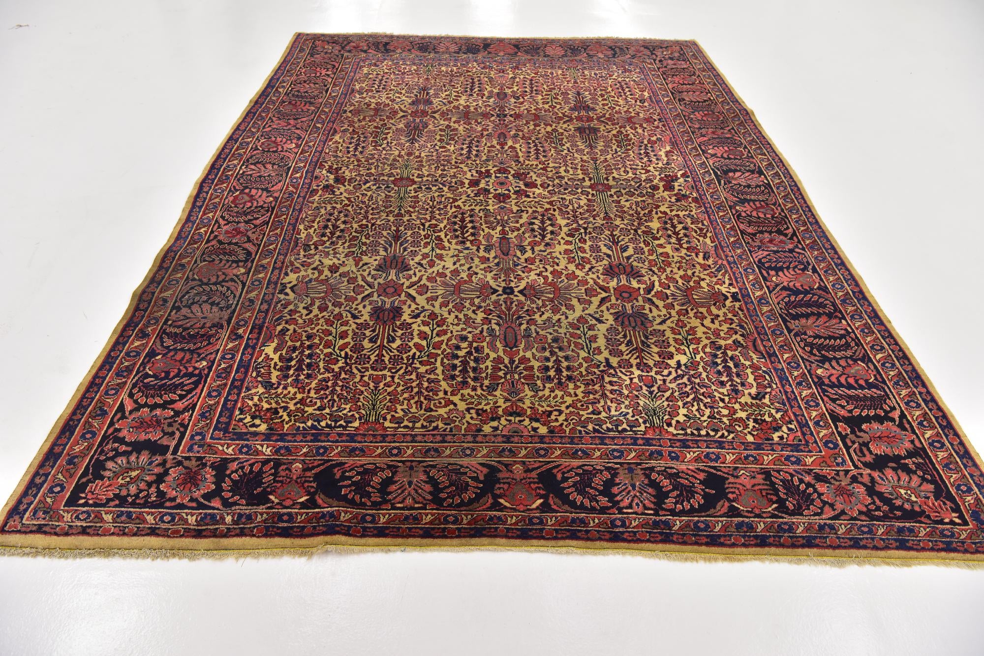 7' 5 x 10' 5 Hand Knotted Sarough Persian Wool Rug
