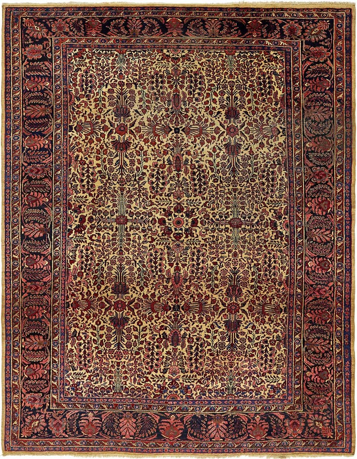 Detail image of 7' 5 x 10' 5 Hand Knotted Sarough Persian Wool Rug