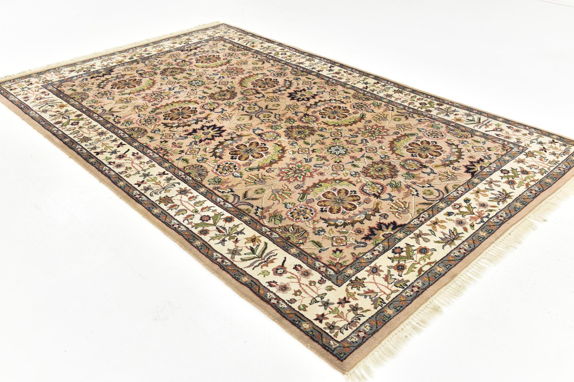 6' 6 x 10' 2 Hand Knotted Sarough Wool Rug