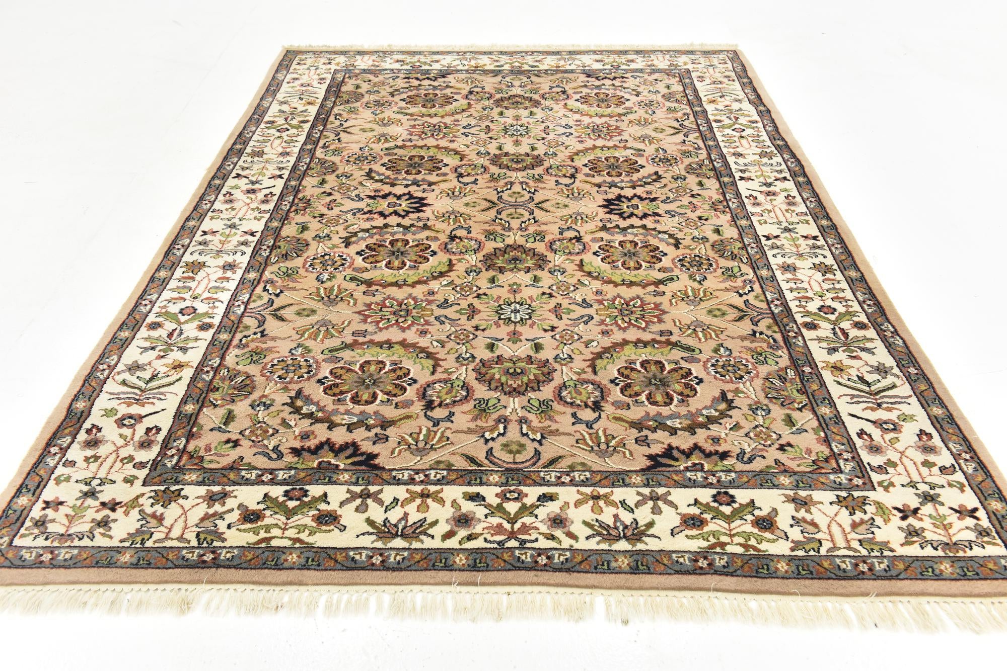6' 6 x 10' 2 Hand Knotted Sarough Wool Rug