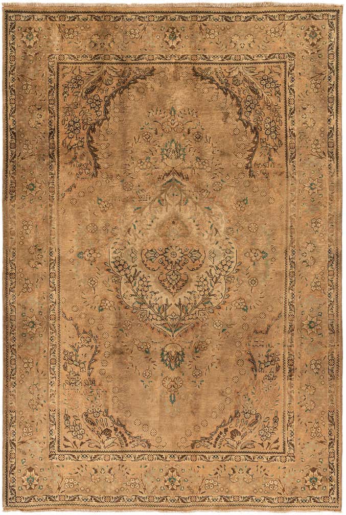 6' 8 x 9' 10 Hand Knotted Sarough Persian Wool Rug