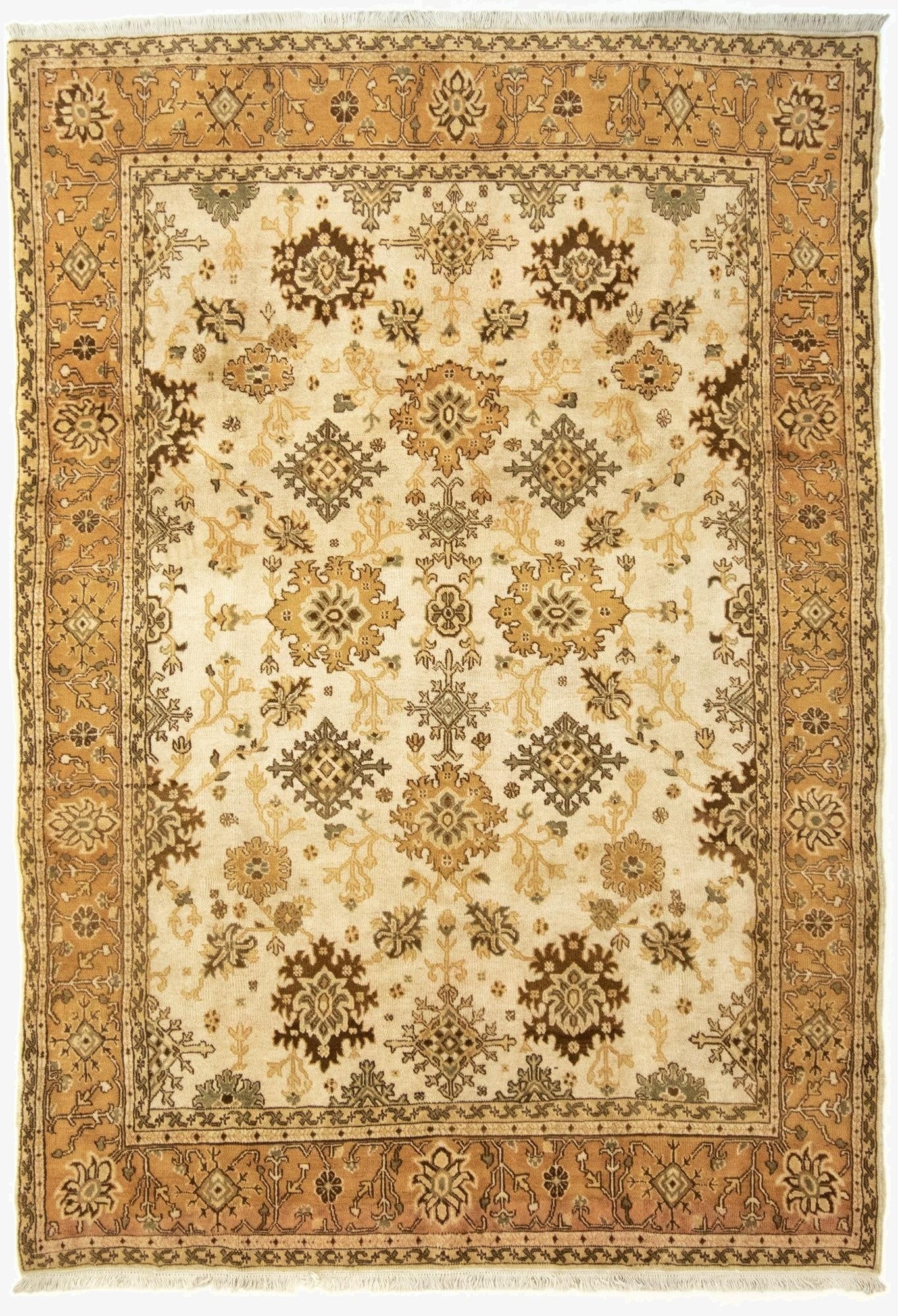 6' 9 x 9' 2  Hand Knotted Sarough Persian Wool Rug