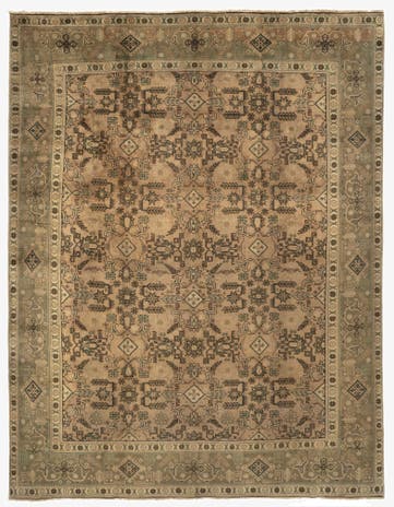 9' 8 x 12' 8 Hand Knotted Sarough Persian Wool Rug