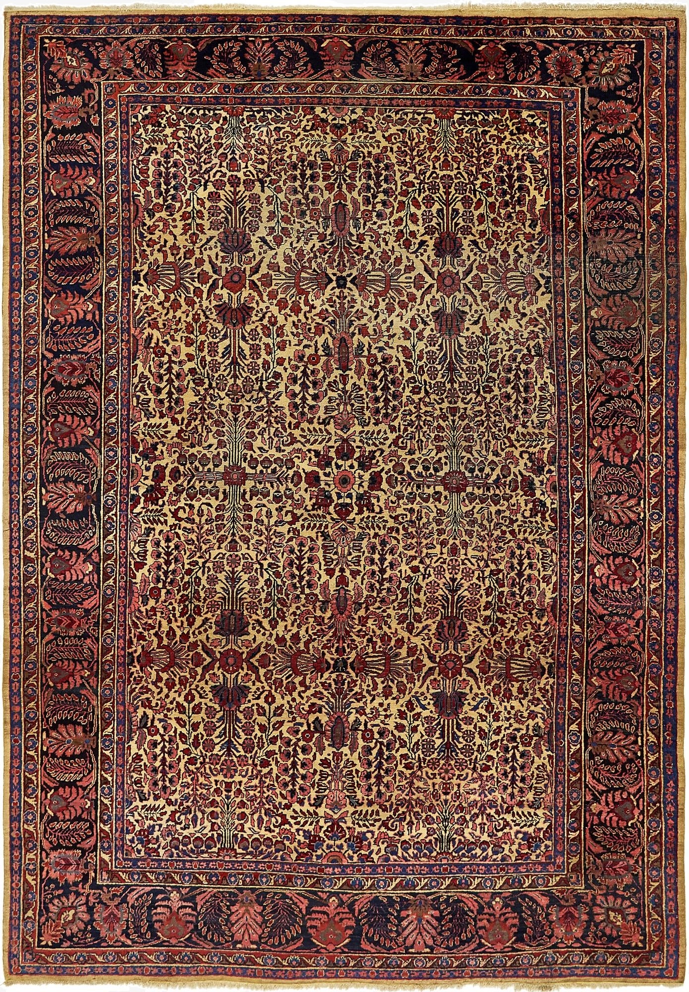225cm x 318cm  Hand Knotted Sarough Persian Wool Rug