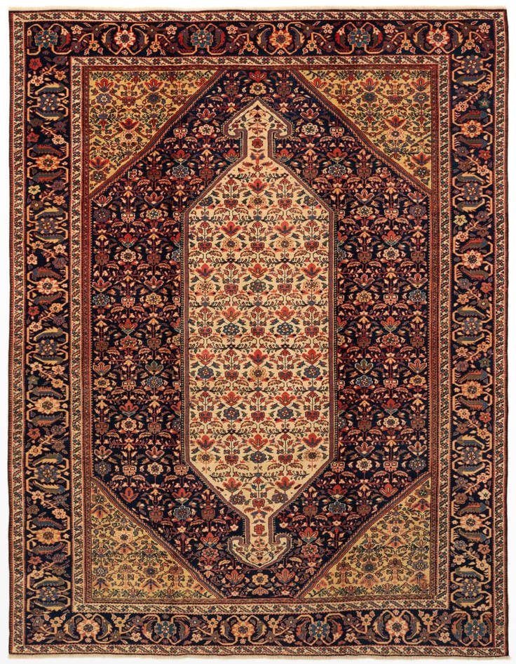 Detail image of 6' 8 x 9' 8 Hand Knotted Schirwan Rug