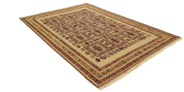 Detail image of 6' 10 x 9' 10 Hand Knotted Sergan Persian Rug