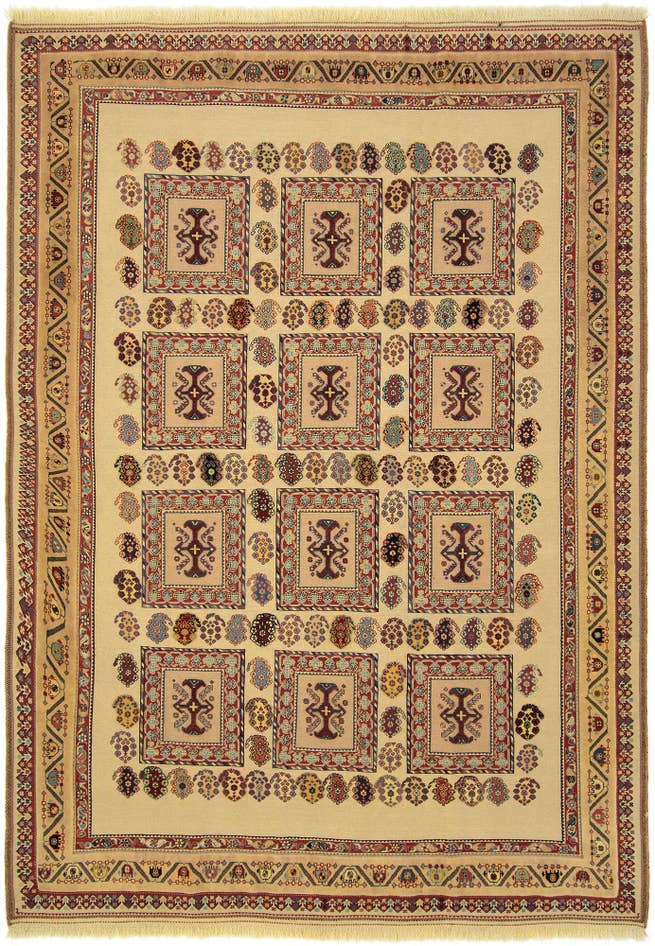 Detail image of 6' 10 x 9' 10 Hand Knotted Sergan Persian Rug