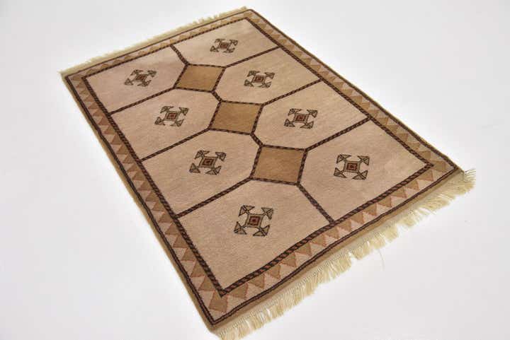 3' 7 x 5' Hand Knotted Shiraz-Gabbeh Persian Wool Rug