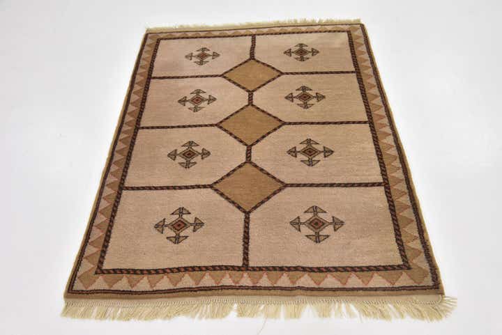3' 7 x 5' Hand Knotted Shiraz-Gabbeh Persian Wool Rug
