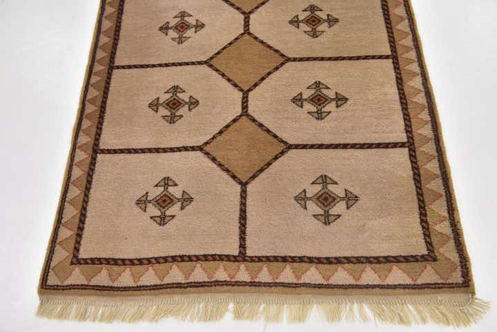 3' 7 x 5' Hand Knotted Shiraz-Gabbeh Persian Wool Rug