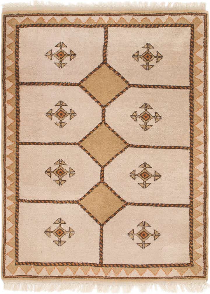 3' 7 x 5' Hand Knotted Shiraz-Gabbeh Persian Wool Rug