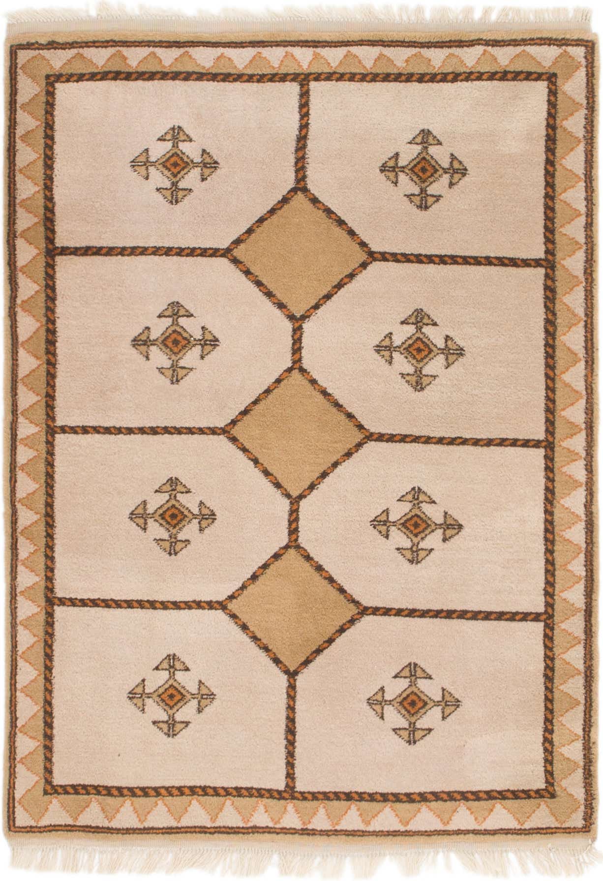 3' 7 x 5' Hand Knotted Shiraz-Gabbeh Persian Wool Rug