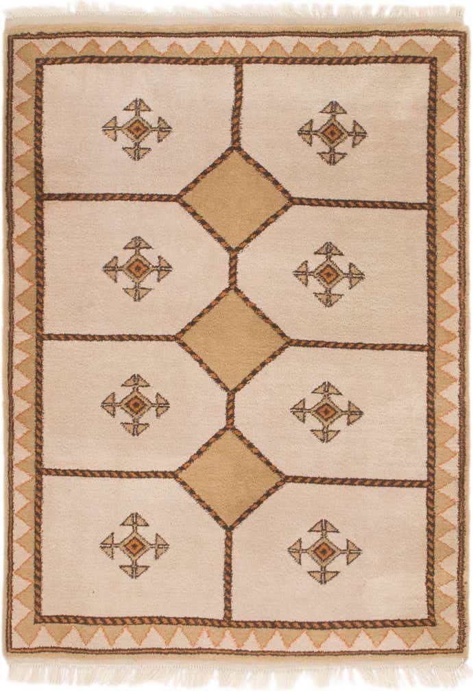 3' 7 x 5' Hand Knotted Shiraz-Gabbeh Persian Wool Rug