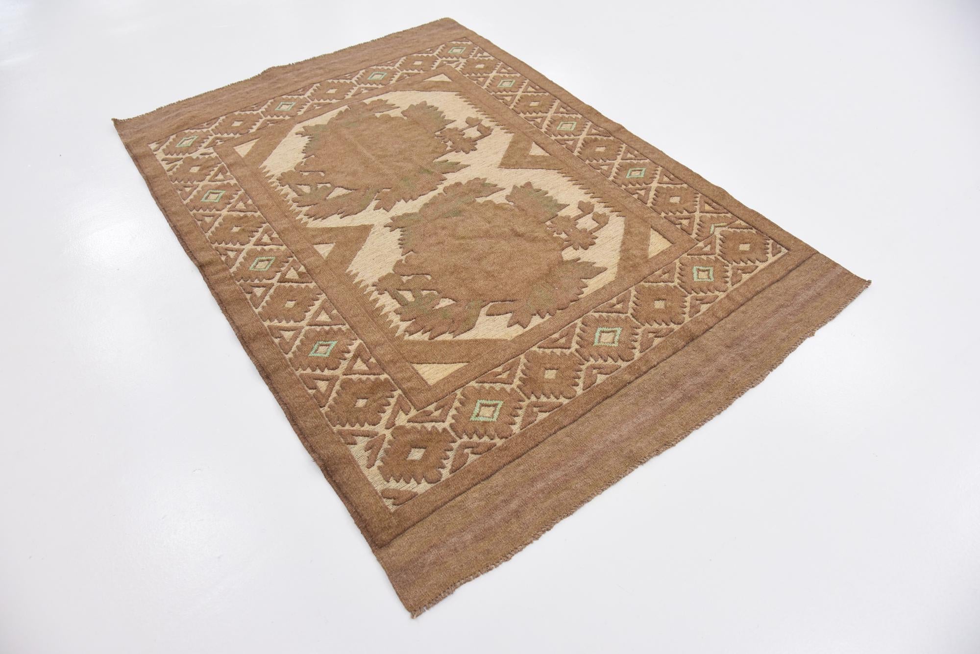 4' x 5' 9 Hand Woven Sumak Wool Rug